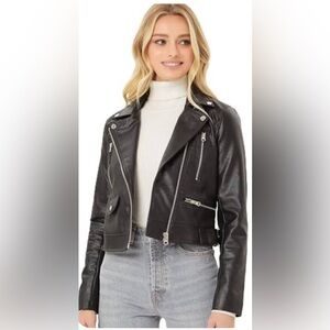 Love Tree Black Faux Leather Moto Jacket